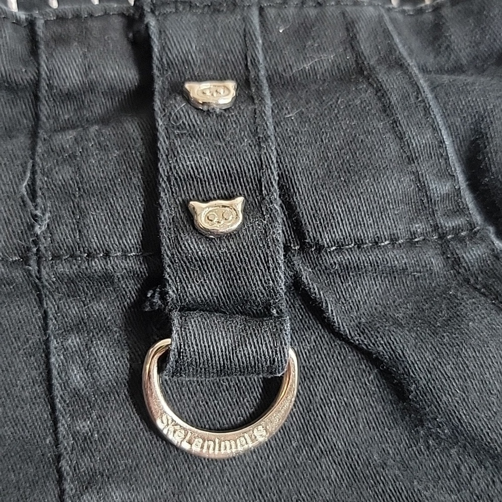 Skelanimals By Tripp NYC Mall Goth Black Knee Length Pants Shorts size 15 - Picture 3 of 13